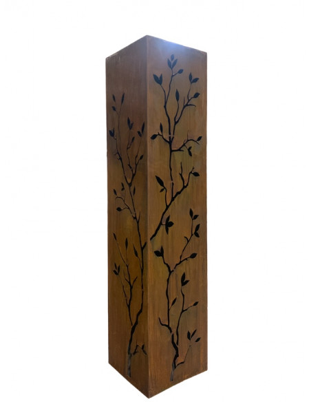 Edelrost Säule mit Zweigen - Höhe 140 cm