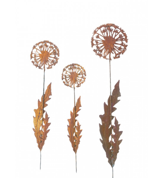 Gartenstecker Gartenstecker Pusteblume mit Blättern - 120 cm 
Die Pusteblume wirkt vor allem beim Blick in den Horizont, vor he