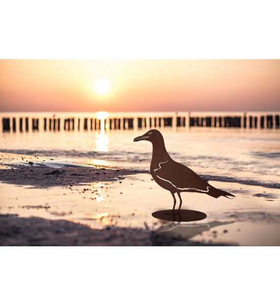 Deko Möwe aus Edelrost - Höhe 30 cm