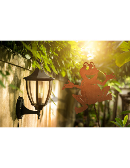 Metall Gartenstecker mit lustigem Frosch - Breite 25 cm