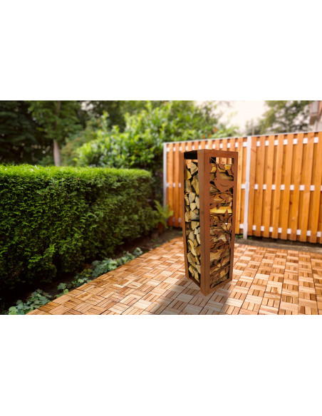 Holzregal aus Metall mit Vogel Motiv - Höhe 120 cm