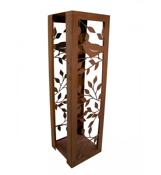 Holzregal aus Metall mit Vogel Motiv - Höhe 120 cm