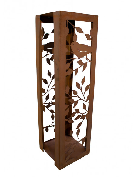 Holzregal aus Metall mit Vogel Motiv - Höhe 120 cm