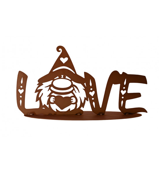 Deko Schriftzug mit Wichtel - Love - Breite 60 cm