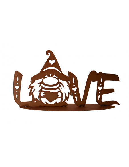 Deko Schriftzug mit Wichtel - Love - Breite 60 cm