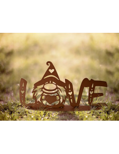 Deko Schriftzug mit Wichtel - Love - Breite 60 cm 2