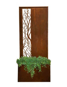 kreative Pflanzgefäße  3mm starkes Hochbeet - Pflanztopf mit 2+2 Halterungen für Sichtschutzwände 100 cm breit 3mm Topf mit 2+2  2