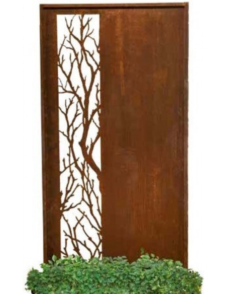 Blätter und Zweige Sichtschutzwand - mit Zweige Streifenausschnitt - Höhe 200 cm - Breite 100 cm Diese Sichtschutzwand mit Zweig