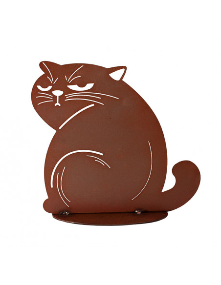 Grimmige Deko Katze aus Metall - Höhe 25 cm