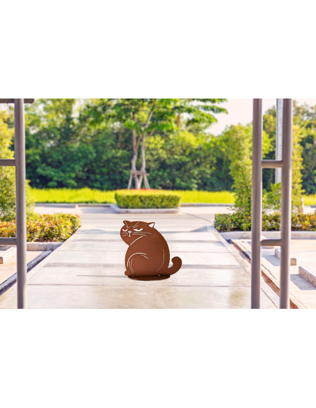 Grimmige Deko Katze aus Metall - Höhe 25 cm