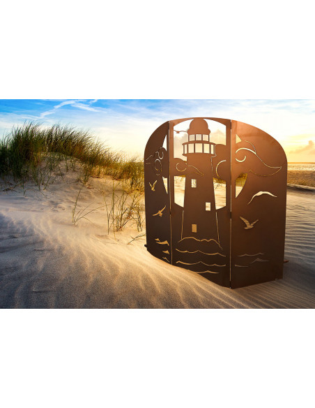 Metall Raumteiler - Leuchtturm - Höhe 120 cm - Parawand