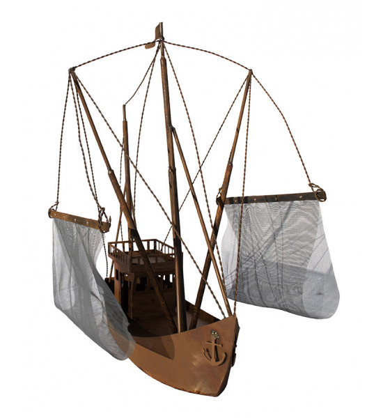 Deko Krabbenkutter aus Metall - Jenny - Höhe 76 cm - Maritime Gartendeko