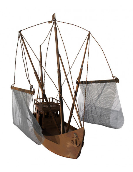 Deko Krabbenkutter aus Metall - Jenny - Höhe 76 cm - Maritime Gartendeko