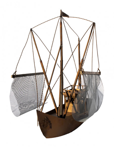 Deko Krabbenkutter aus Metall - Jenny - Höhe 76 cm - Maritime Gartendeko