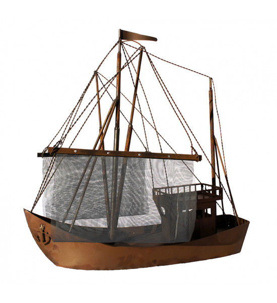 Deko Krabbenkutter aus Metall - Jenny - Höhe 76 cm - Maritime Gartendeko