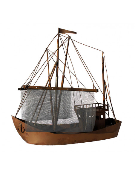 Deko Krabbenkutter aus Metall - Jenny - Höhe 76 cm - Maritime Gartendeko