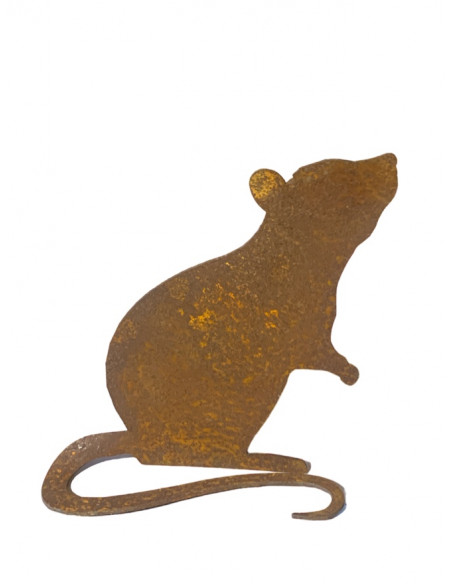 Gartendeko Rost Kleine Deko Maus aus Metall -  mit gebogenem Schwanz Diese kleine dekorative Maus aus Metall ist ein niedliches 