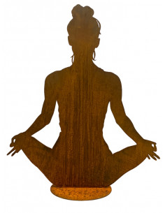 Yoga Deko - Figuren und Statuen mit Yoga und Meditation Positionen Yoga Mädel - Svenja - mittel - Lotus Pose - auf Platte - Höhe