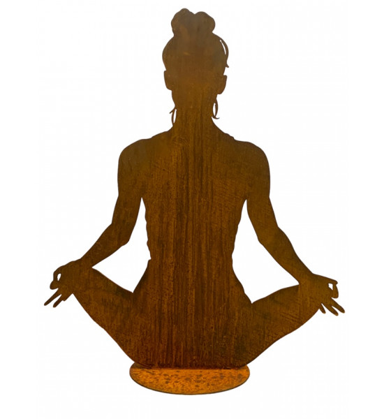 Yoga Deko - Figuren und Statuen mit Yoga und Meditation Positionen Yoga Mädel - Svenja - mittel - Lotus Pose - auf Platte - Höhe