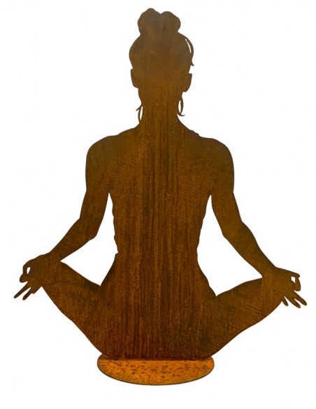 Yoga Deko - Figuren und Statuen mit Yoga und Meditation Positionen Yoga Mädel - Svenja - mittel - Lotus Pose - auf Platte - Höhe