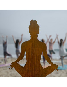 Yoga Deko - Figuren und Statuen mit Yoga und Meditation Positionen Yoga Mädel - Svenja - mittel - Lotus Pose - auf Platte - Höhe 2