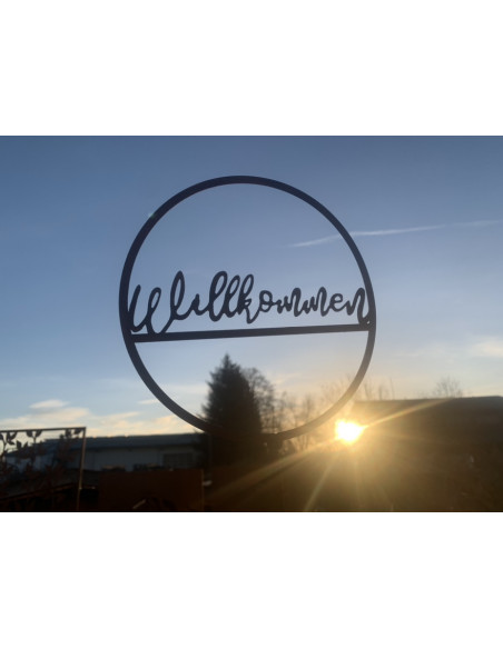 Gartenstecker Topfstecker Willkommen klein - Höhe 68 cm 
Gesamthöhe 68 cm
Ø 18 cm