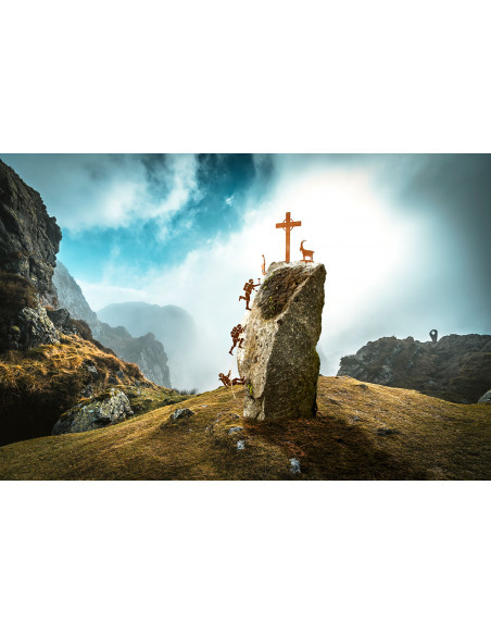 Deko Bergsteigerin - Resi zum Stecken - Breite 10 cm