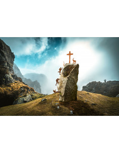 Deko Gipfelkreuz aus Metall - zum Stecken- Höhe 17,5 cm 2