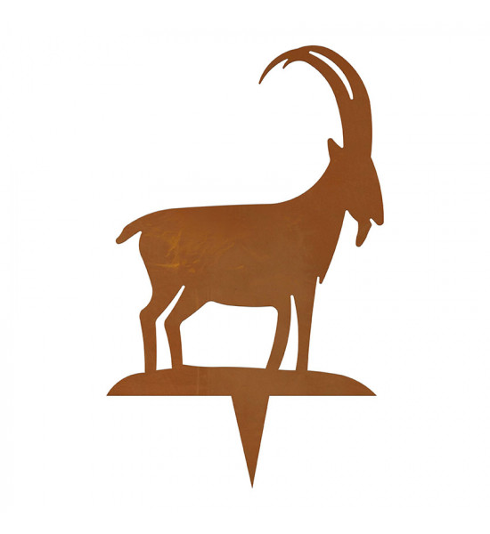 Kleines Deko Bergsteiger Set mit Gipfelkreuz und Gams - zum Stecken