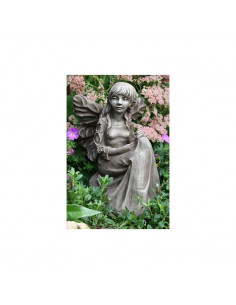 nachdenkliche sitzende Steinguss Fee 'Bluebell', Höhe  30 cm 2