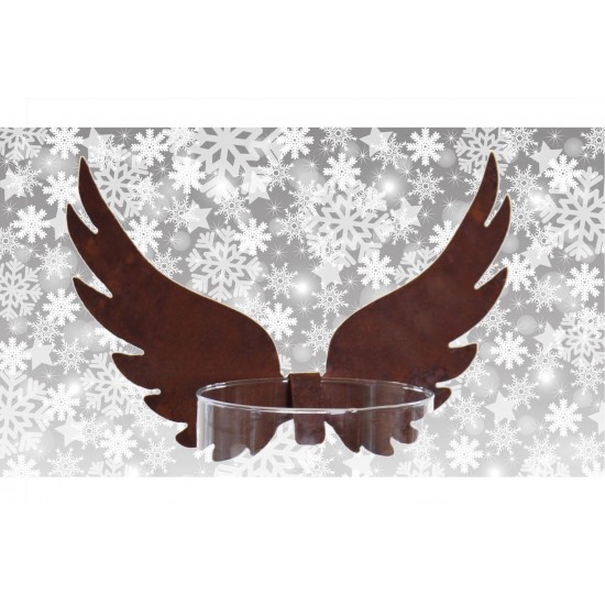 Hohe Engelsflügel zum Einhängen in Gläser und Vasen - kreative Weihnachsdeko aus Edelrost