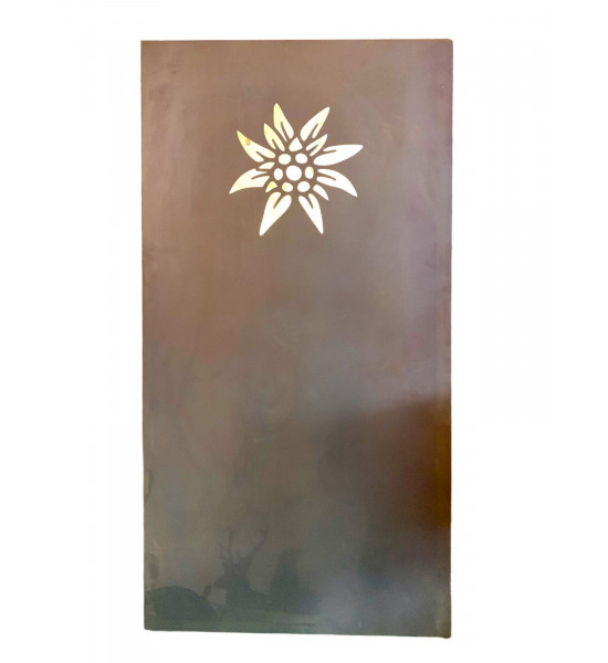 Trennwand und Sichtschutzzaun Metall 180 cm hoch Sichtschutzwand Edelweis - Höhe 180 cm - Trennwand Metall 
Edelrost Sichtschut
