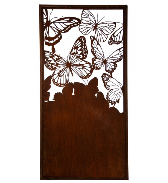 Sichtschutzwände und Paravents Sichtschutz Schmetterlinge filigran - Höhe 200 cm - Breite 100 cm - Paravent Schöner Sichtschutz 