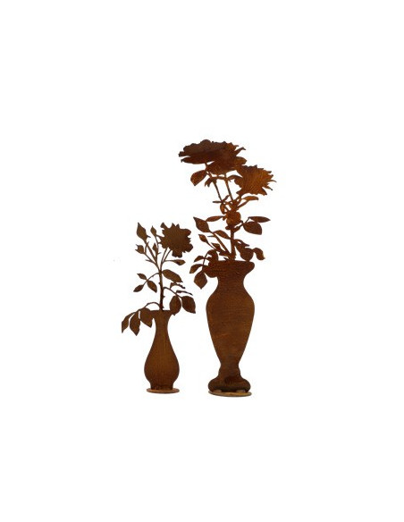 Blumen und Bäume Rosen Vase auf Platte - Höhe 40 cm - klein Rosenvase auf einer Platte zum Stellen aus Edelrost.
Höhe 40 cm
 Blumen und Bäume Rosen Vase auf Platte - Höhe 40 cm - klein Rosenvase auf einer Platte zum Stellen aus Edelrost.
Höhe 40 cm