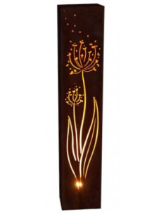Rechteckige Säulen Eckige Säule - Allium im Wind - Höhe 125 cm - 25 x 25 cm Rechteckige Säule mit der Pusteblume im Wind als Mot