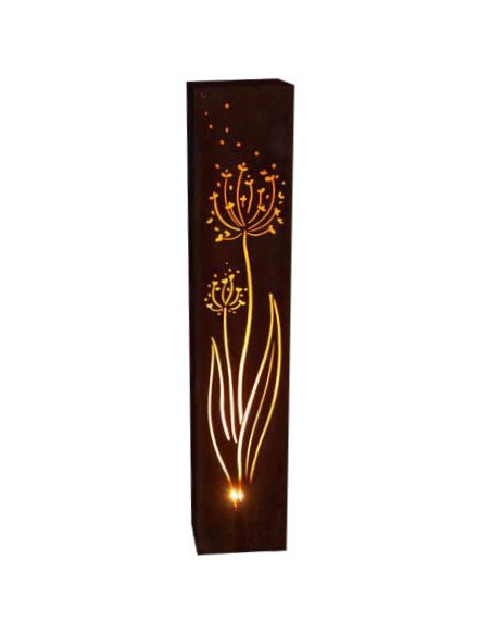 Rechteckige Säulen Eckige Säule - Allium im Wind - Höhe 125 cm - 25 x 25 cm Rechteckige Säule mit der Pusteblume im Wind als Mot