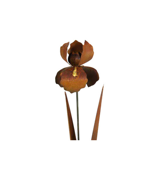 Blumen und Bäume Iris als Gartenstecker mit Goldverzierung - Gesamthöhe 115 cm - Metall Blume 
Gesamthöhe 115 cm
Stab 100 cm
