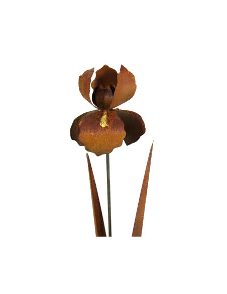 Blumen und Bäume Iris als Gartenstecker mit Goldverzierung - Gesamthöhe 115 cm - Metall Blume 
Gesamthöhe 115 cm
Stab 100 cm
