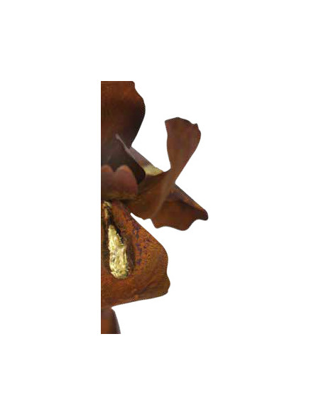 Blumen und Bäume Iris als Gartenstecker mit Goldverzierung - Gesamthöhe 115 cm - Metall Blume 
Gesamthöhe 115 cm
Stab 100 cm
