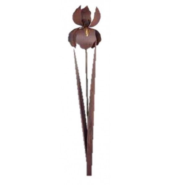 Blumen und Bäume Iris als Gartenstecker - mit Goldverzierung - Gesamthöhe 92 cm - Metall Blume 
Gesamthöhe 92 cm
Stablänge 80