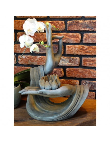 Start Steinguss Hände - Seligkeit - klein- mit Rosteffekt - Höhe 51 cm 