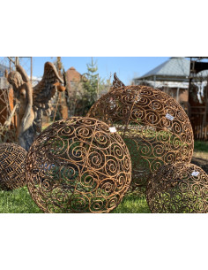 Metall Gartenkugel xxl Ø 70 cm Edelrost 2