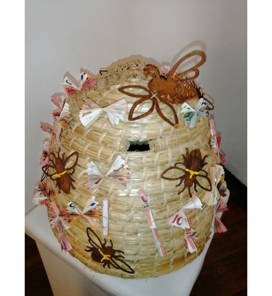 Deko Biene auf offener Blüte sitzend - Höhe 10...