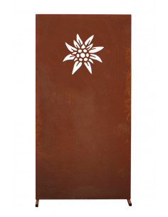 Trennwand und Sichtschutzzaun Metall 180 cm hoch Sichtschutzwand Edelweis - Höhe 180 cm - Trennwand Metall 
Edelrost Sichtschut