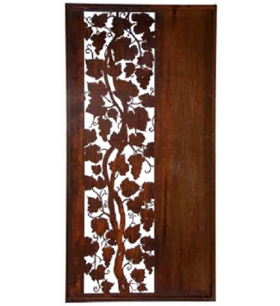 Herbstdeko Sichtschutzwand - Weinranken - mit Streifenausschnitt - Höhe 200 cm - Breite 100 cm 