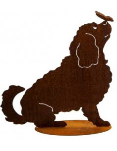 Tiere - Edelrost Tierfiguren Spaniel Bella - Hund mit Schmetterling auf der Nase - Höhe 60 cm - Breite 55 cm Mit ihrem niedliche 2