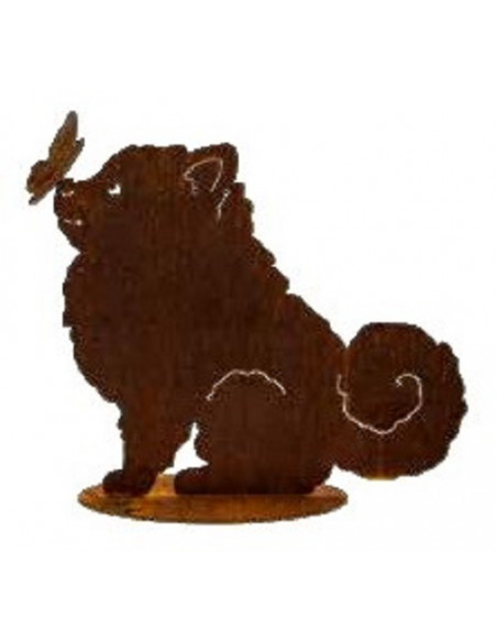 Tiere - Edelrost Tierfiguren Kleiner Spitz Daisy - Hund mit Schmetterling auf der Nase - Höhe 36 cm - Breite 41 cm Ob als Dekora Tiere - Edelrost Tierfiguren Kleiner Spitz Daisy - Hund mit Schmetterling auf der Nase - Höhe 36 cm - Breite 41 cm Ob als Dekora