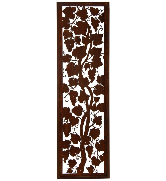 Weinblatt und Weinrebe Sichtschutz schmal - Weinranke - Höhe 200 cm - Breite 60 cm Schmale Sichtschutzwand mit einer Weinrebe al