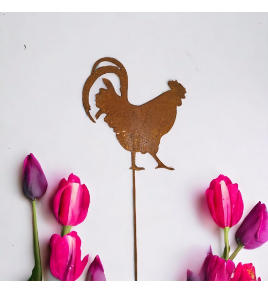 Bauernhoftiere Gockel als Gartenstecker - Höhe 24 cm - Breite 22 cm Hahn als Gartenstecker für Deine Gartendeko Zuhause.

Höhe