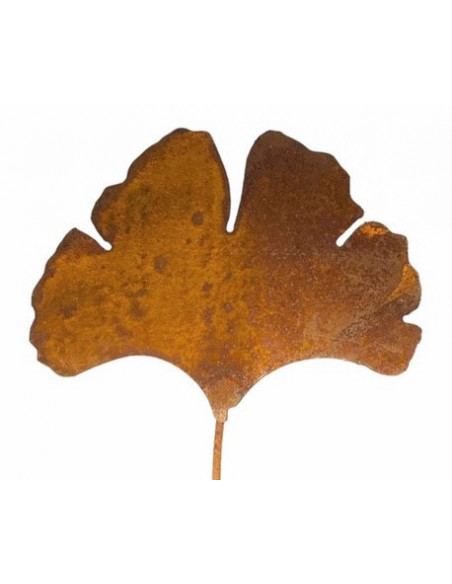 Gartenstecker Ginkgo Blatt als Gartenstecker - geschwungener Draht - Gesamthöhe 48 cm - Breite 15 cm - mittel Ginkgoblatt in der Gartenstecker Ginkgo Blatt als Gartenstecker - geschwungener Draht - Gesamthöhe 48 cm - Breite 15 cm - mittel Ginkgoblatt in der